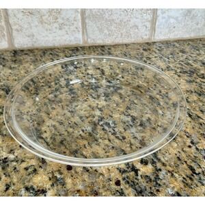 Vintage PYREX #210 Large Pie Plate 10.5" x 1 3/8" Clear Baking Dish Flat Rim USA